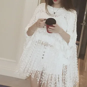 XUXI 2020 Summer Women Personality New Knit Streetwear Sweater Loose Sweaters Hollow Out Fringed Bat Sleeve Pullover FZ0486 
XUXI 2020 Summer Women Personality New Knit Streetwear Sweater Loose Sweaters Hollow Out Fringed Bat Sleeve Pullover FZ0486