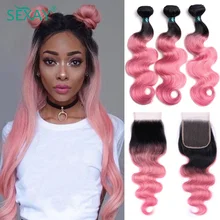 Sexay Pink Body Wave Bundles With Closure Remy Malaysian Human Hair Weave 3/4 Pcs 1B Rose Pink Ombre Hair Bundles With Closure
Sexay Pink Body Wave Bundles With Closure Remy Malaysian Human Hair Weave 3/4 Pcs 1B Rose Pink Ombre Hair Bundles With Closure