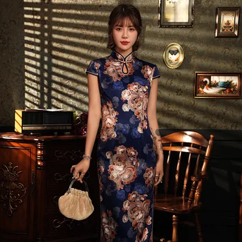 Fashion Sexy Qipao Vintage Mandarin Collar Qipao Novelty Slim Short Sleeve Improved Cheongsam Dress Size S-4XL
Fashion Sexy Qipao Vintage Mandarin Collar Qipao Novelty Slim Short Sleeve Improved Cheongsam Dress Size S-4XL
