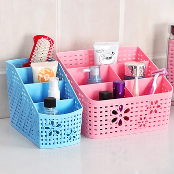 

4/5 Grid Multipurpose Cosmetic Storage Consolidation Desktop Stationery Debris Storage Box Makeup Organizer Case Bathroom Basket