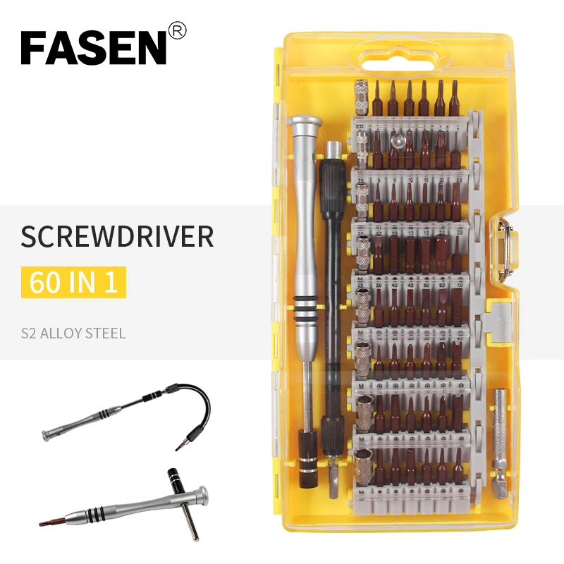 60 in 1 Precision Screwdriver Set, Kaisi Magnetic Mini Driver Kit Electronics Repair Tool for PC Laptop Tablet PDA Mobile Phone
60 in 1 Precision Screwdriver Set, Kaisi Magnetic Mini Driver Kit Electronics Repair Tool for PC Laptop Tablet PDA Mobile Phone