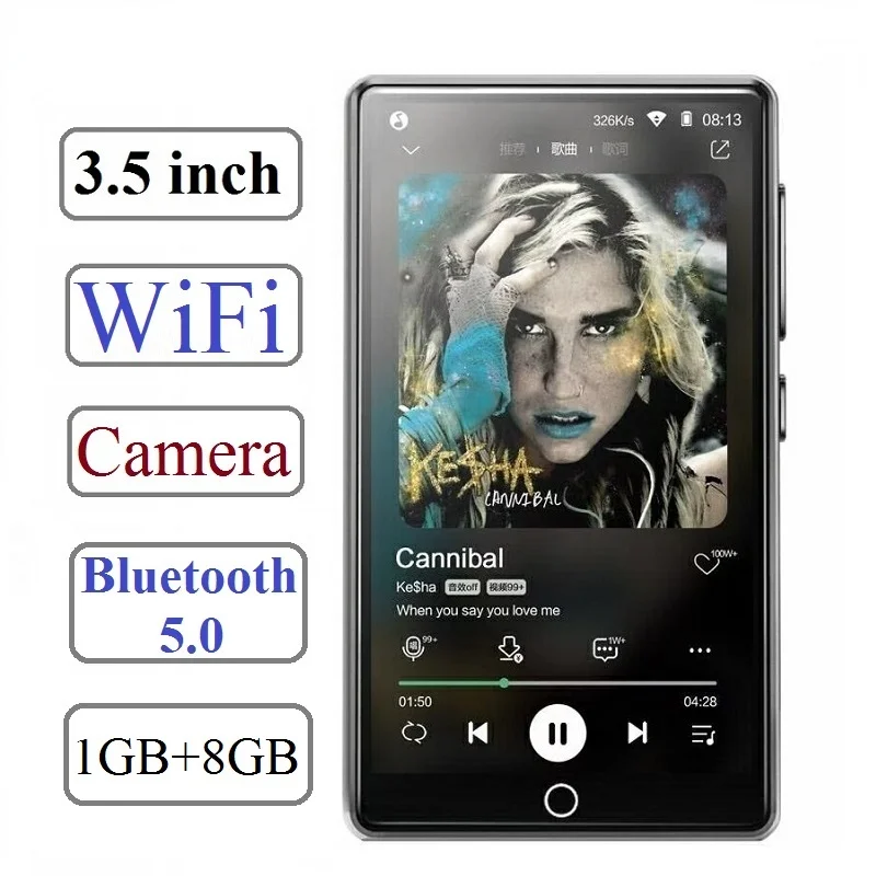 Фото BENJIE C11 WiFi Bluetooth MP4 Player 3.5 inch Full Touch Screen 8GB Audio With Speaker Camera FM Recording E-book Video | Электроника