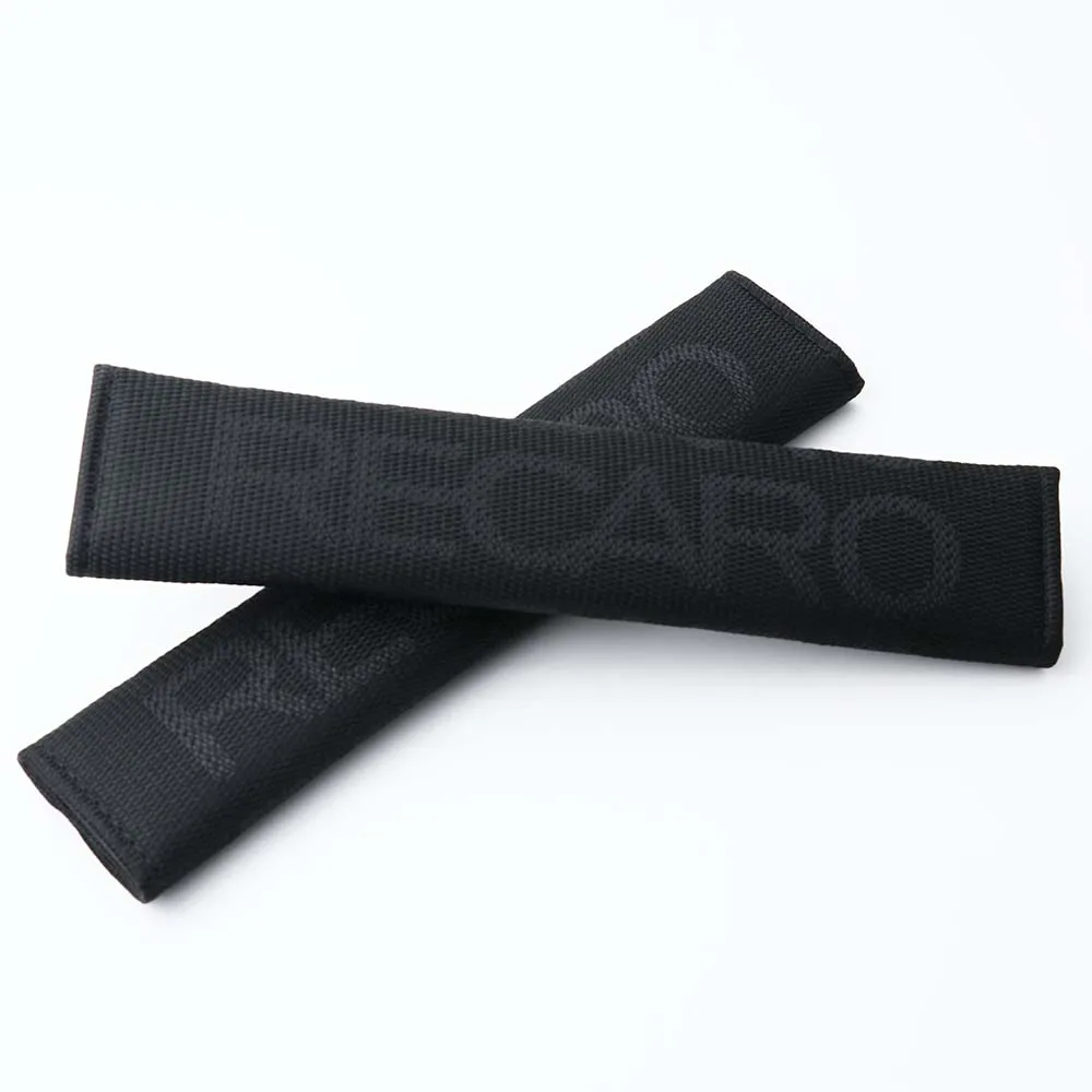 Red】 JDM Style RECARO Hyper Fabric Seat Belt Strap Pads Harness