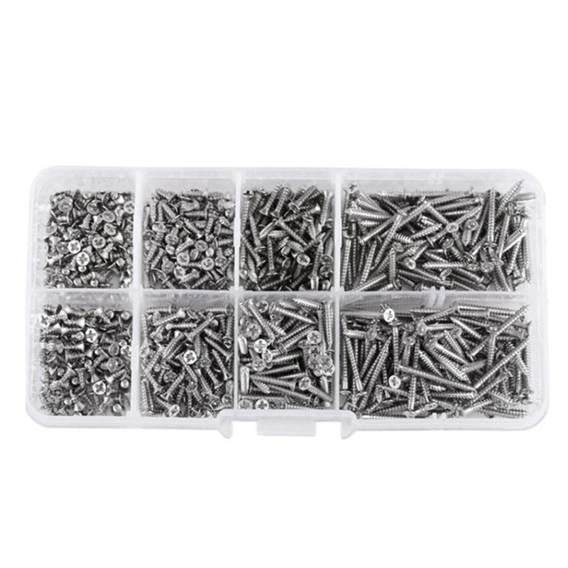 800Pcs Stainless Steel Self Tapping Screw Assortment Kit Lock Nut Wood Thread N 23GB
800Pcs Stainless Steel Self Tapping Screw Assortment Kit Lock Nut Wood Thread N 23GB