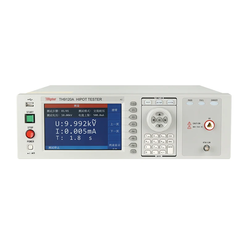 TH9120A Hipot Tester AC 0.05-10.0kV Test Mode AC/OSC with ARC Detection Function
TH9120A Hipot Tester AC 0.05-10.0kV Test Mode AC/OSC with ARC Detection Function