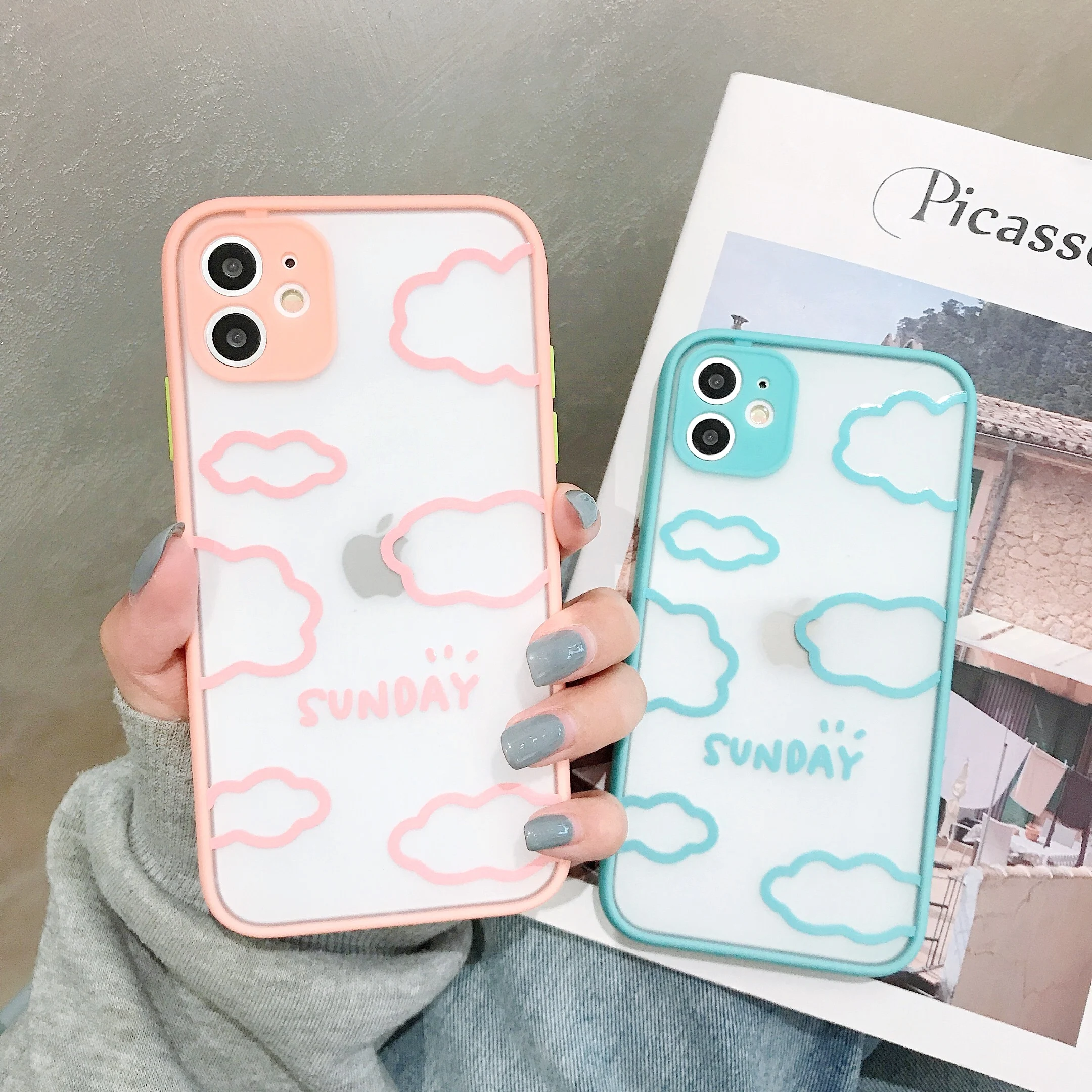 Matte hard silicone phone case For iPhone 7 8 6 6s Plus 10 11Promax 11 11Pro X XR XsMax SE2020 cute Clouds pattern back cover
Matte hard silicone phone case For iPhone 7 8 6 6s Plus 10 11Promax 11 11Pro X XR XsMax SE2020 cute Clouds pattern back cover