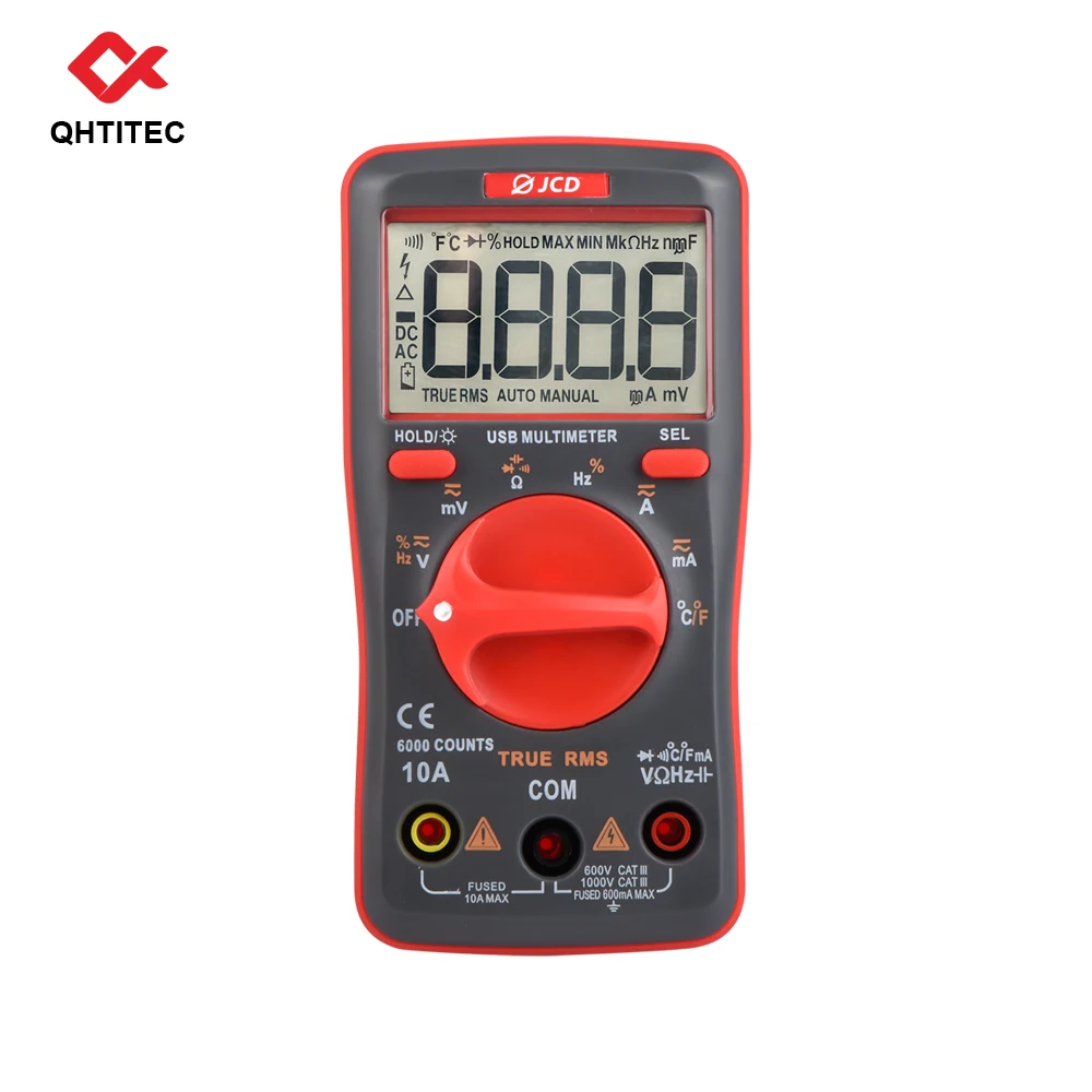 QHTITEC UM16 Digital Multimeter TRMS 6000 Counts Volt Meter Auto Ranging Temperature Measures Voltage Tester with Backlight
QHTITEC UM16 Digital Multimeter TRMS 6000 Counts Volt Meter Auto Ranging Temperature Measures Voltage Tester with Backlight