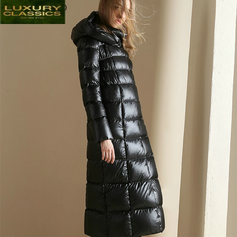 

Goose Winter 90% White Down Jacket Women X-Long Down Coat Female Thick Warm Down Parka 2021 Doudoune Femme Hiver LWL1230