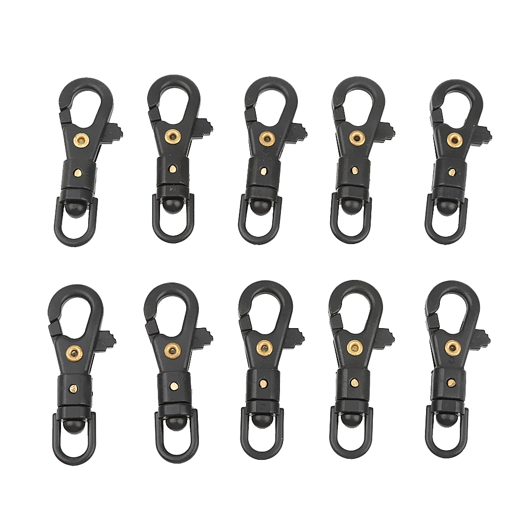 Lot 10pcs Black Plastic Rotating Snap Hooks Lanyard Buckle Clip Paracord Lot 10pcs Black Plastic Rotating Snap Hooks Lanyard Buckle Clip Paracord