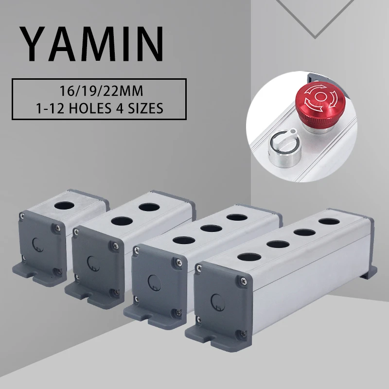 16/19/22mm Aluminium Alloy Protective Box For Metal Push Button Switch IP67 Waterproof Industrial 12/3/4 Holes Single Row
16/19/22mm Aluminium Alloy Protective Box For Metal Push Button Switch IP67 Waterproof Industrial 12/3/4 Holes Single Row