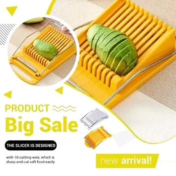 1-Press Slicer Multipurpose Boiled Egg Fruit Sausage Slicer Kitchen Utensil Gadget FP8 
1-Press Slicer Multipurpose Boiled Egg Fruit Sausage Slicer Kitchen Utensil Gadget FP8