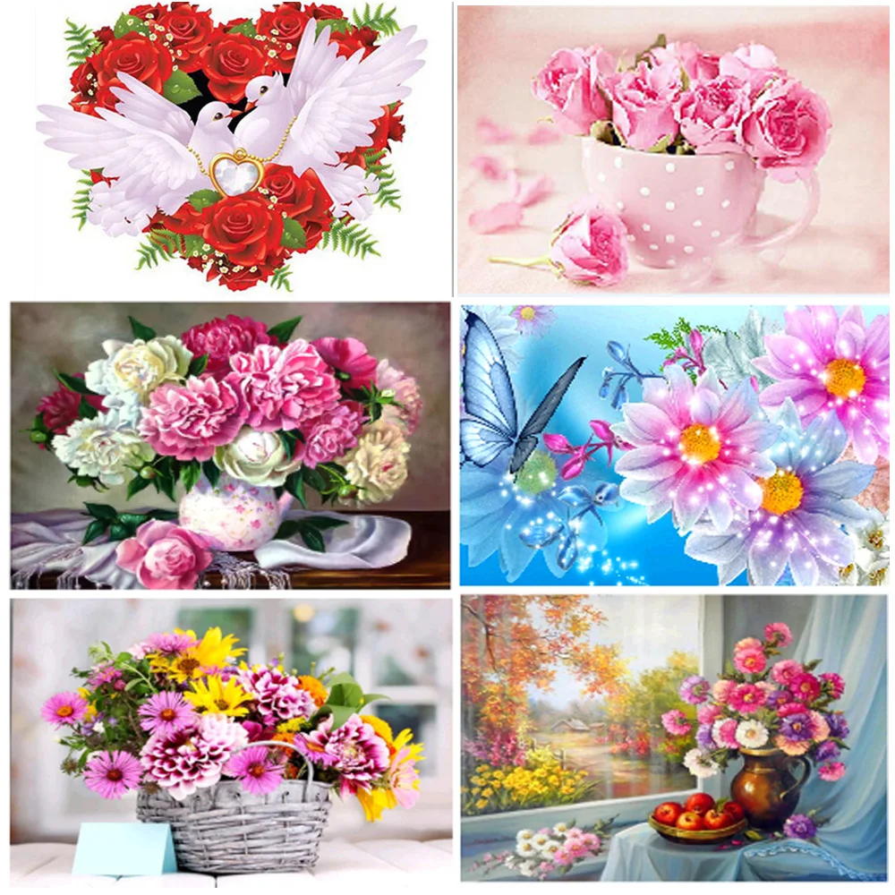 5DDIY diamond painting rose vase flower basket diamond Mosaic embroidery handmade cross stitch home decorations New Year gift
5DDIY diamond painting rose vase flower basket diamond Mosaic embroidery handmade cross stitch home decorations New Year gift