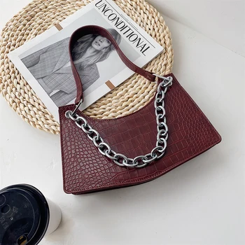 Fashion Retro Stone Pattern Women Handbag PU Casual Totes Shoulder Bags Female Elegant Solid Color Chain Underarm Bag
Fashion Retro Stone Pattern Women Handbag PU Casual Totes Shoulder Bags Female Elegant Solid Color Chain Underarm Bag