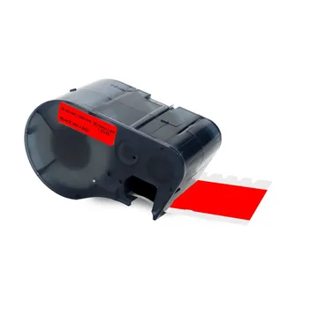 

MC-1500-595-RD-BK Black on Red label tape for BMP-41 BMP-51 BMP-53 PC Linked Translucent printer ribbon