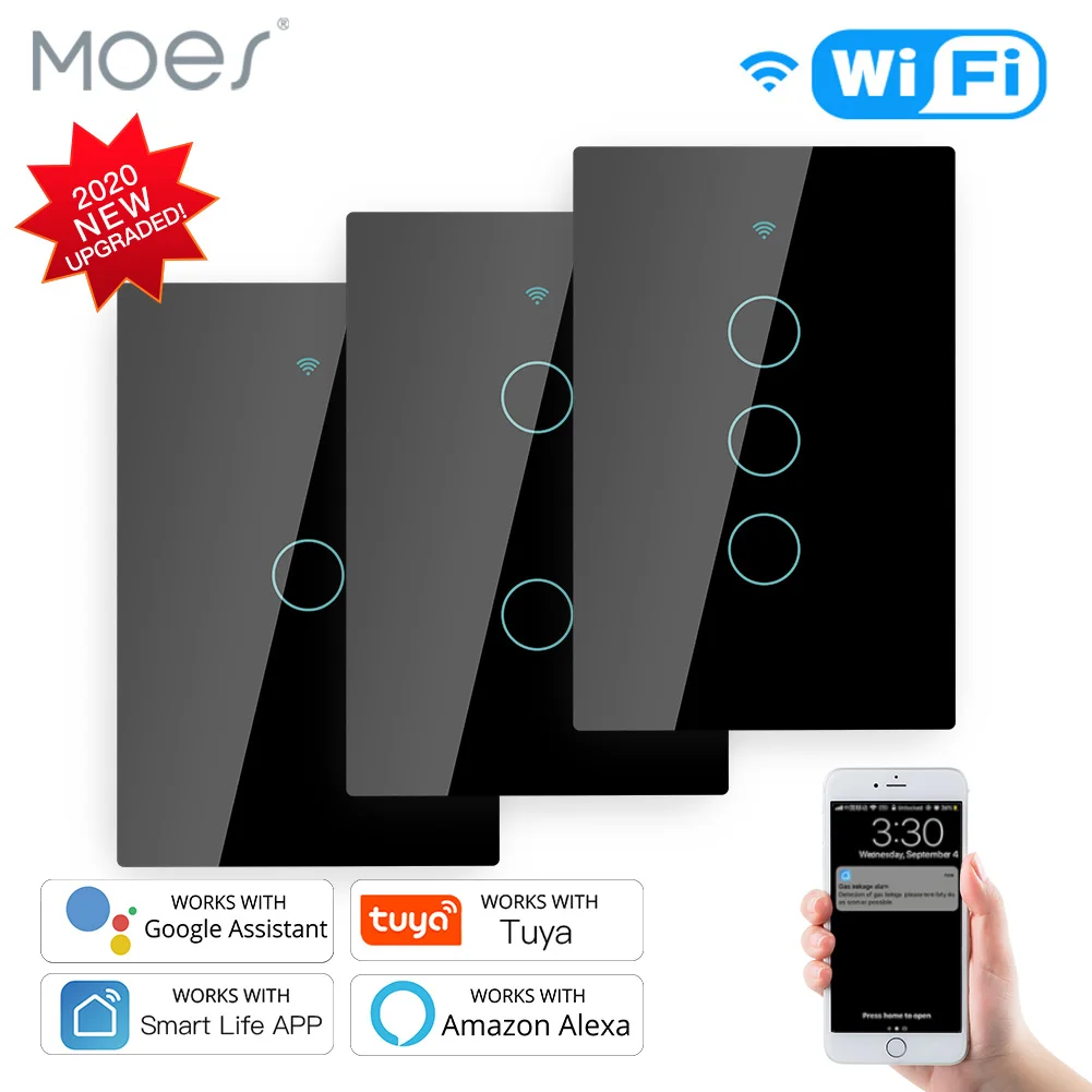 Smart Glass Panel Switch Smart Life/Tuya App Multi-Control Association, Voice Control with Alexa,Google Home,1/2/3 Gang
Smart Glass Panel Switch Smart Life/Tuya App Multi-Control Association, Voice Control with Alexa,Google Home,1/2/3 Gang