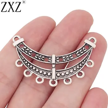 

ZXZ 10pcs Tibetan Silver Boho Bohemia Crescent Moon Chandelier Connector Charms Pendants for DIY Jewelry Making Findings