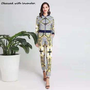 Obsessed with lavender.Fashion new printed pattern long sleeve jacket and 7-point high waist pants suit, casual spring and autum
Obsessed with lavender.Fashion new printed pattern long sleeve jacket and 7-point high waist pants suit, casual spring and autum