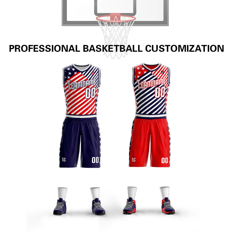 

Men's Basketball Uniforms Custom Printed National Flag Team Name Logo Sportswear Quick-Drying Competition Training Uniform