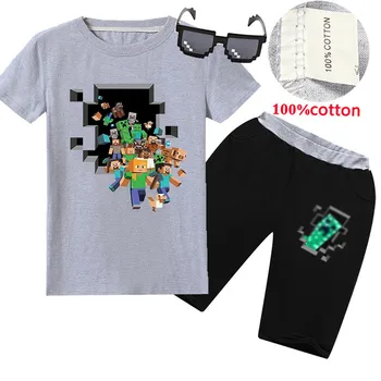 Minecrafting Anime Toddler Boy Clothes Summer Cotton Short Sleeve T Shirt + Shorts Creeper Cosplay Costume Girls Tops Pants Set
Minecrafting Anime Toddler Boy Clothes Summer Cotton Short Sleeve T Shirt + Shorts Creeper Cosplay Costume Girls Tops Pants Set