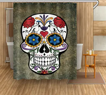 Colorful Skull Retro Shower Curtain Hooks Waterproof Fabric Bathroom 
Colorful Skull Retro Shower Curtain Hooks Waterproof Fabric Bathroom