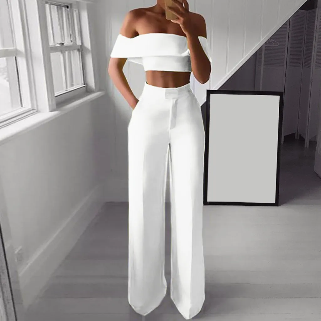 Feitong Vintage Womens Two Piece Set Fashion Solid Cold Shoulder Ruffle Shirt Suit Button Zipper Wide Leg Pant Ensemble Femme
Feitong Vintage Womens Two Piece Set Fashion Solid Cold Shoulder Ruffle Shirt Suit Button Zipper Wide Leg Pant Ensemble Femme