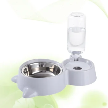 Pet Dual Water Food Feeder Feeding Bowl Drinking Bowl Pet Supplies for Cat Dog (Grey) 
Pet Dual Water Food Feeder Feeding Bowl Drinking Bowl Pet Supplies for Cat Dog (Grey)