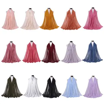 70x175cm Women Muslim Hijab Pom Pom Floral Chiffon Scarf Long Shawl Wrap Solid Color Islamic Bandana Sunscreen Headwrap
70x175cm Women Muslim Hijab Pom Pom Floral Chiffon Scarf Long Shawl Wrap Solid Color Islamic Bandana Sunscreen Headwrap