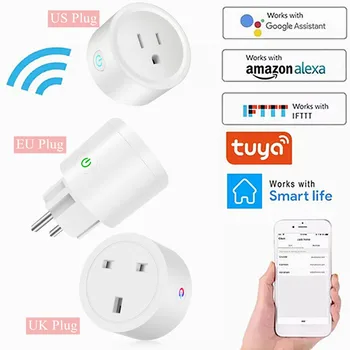 Tuya Smart Life App WIFI Wireless Remote Smart Socket Adapter Voice Control EU US UK Plug Outlet Power Work Alexa Google Home
Tuya Smart Life App WIFI Wireless Remote Smart Socket Adapter Voice Control EU US UK Plug Outlet Power Work Alexa Google Home