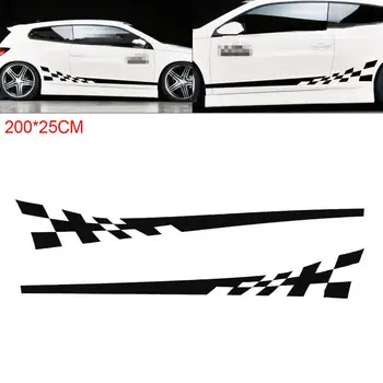 2pcs/pair 200 x 25CM PVC Black Car Stickers and Decals Striped Grid Pattern Creative Refit Car Racing Side Body Sticker
2pcs/pair 200 x 25CM PVC Black Car Stickers and Decals Striped Grid Pattern Creative Refit Car Racing Side Body Sticker