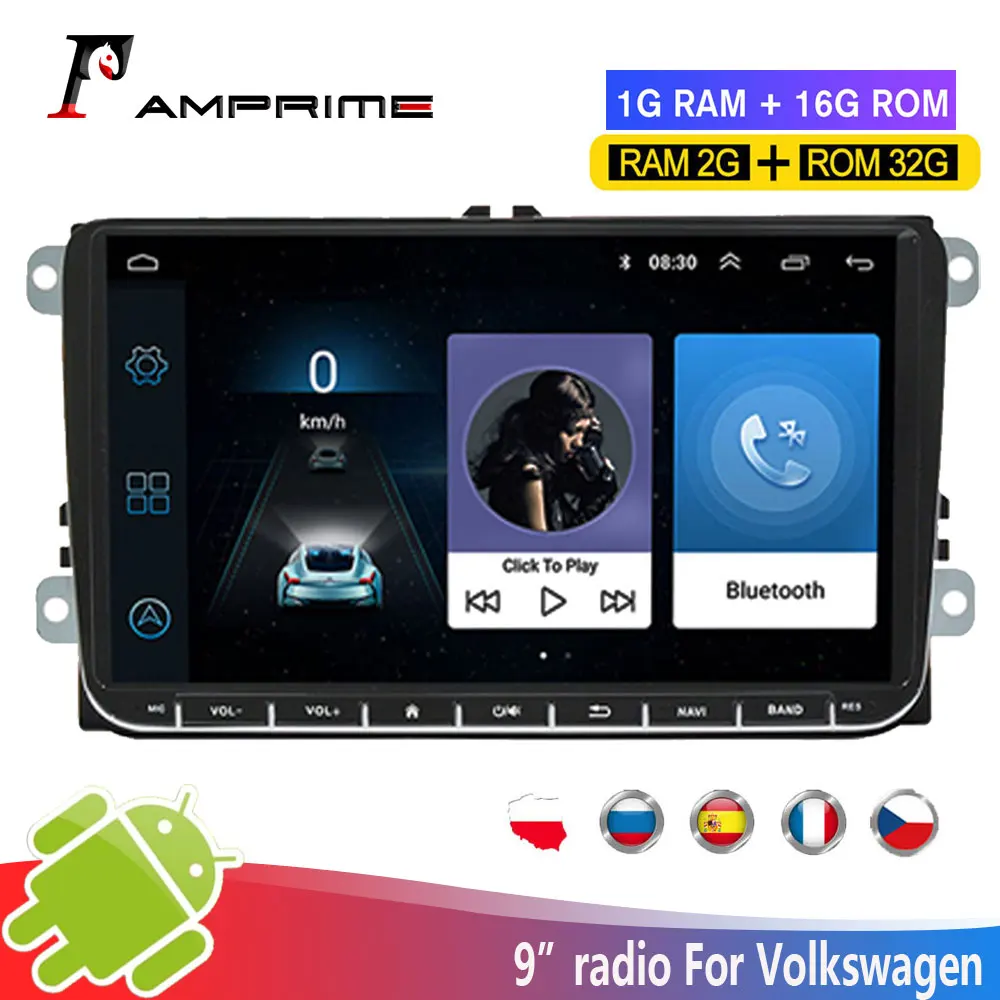 Автомобильный мультимедийный плеер AMPrime стерео система на Android с GPS для Volkswagen Passat