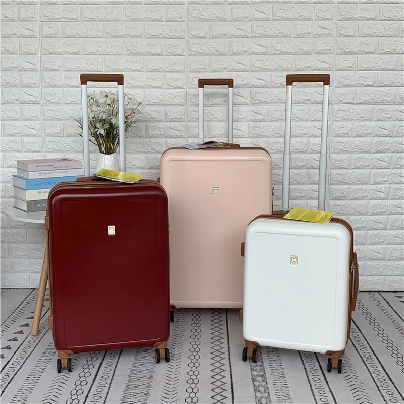 

New lovely soild color Rolling suitcase Women Spinner Brand Trolley luggage mala Carry On Wheels Travel Bag cabin boarding box