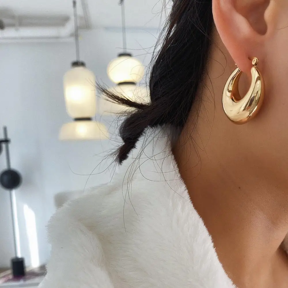 FFLACELL 2020 Korea New Spring Fashion Exaggerated Personality Geometric Metal Earrings Gold For Woman Jewelry Gift | Украшения и
