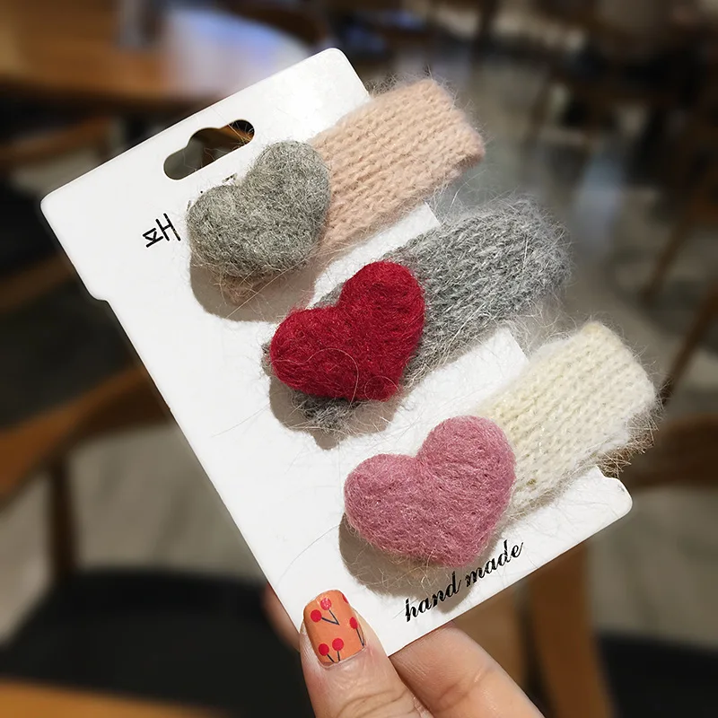 2019 New Korea Ins Style Girl Cute Hairpins Wool Weaving Heart Hair Pins for Sweet Women Fashion Hair Accessories 
2019 New Korea Ins Style Girl Cute Hairpins Wool Weaving Heart Hair Pins for Sweet Women Fashion Hair Accessories