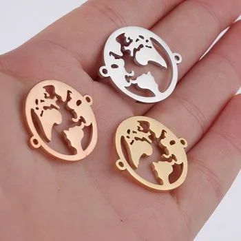 Stainless Steel Hollow World Map Charm 2 Hole Round Earth Charms Connector For Bracelet Mirror Polished Wholesale 10pcs
Stainless Steel Hollow World Map Charm 2 Hole Round Earth Charms Connector For Bracelet Mirror Polished Wholesale 10pcs