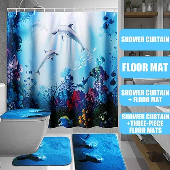 4 Types Blue Dolphin Ocean Deep Sea Polyester Shower Curtain Bathroom Waterproof Pedestal Rug Lid Toilet Cover Bath Mat Set
4 Types Blue Dolphin Ocean Deep Sea Polyester Shower Curtain Bathroom Waterproof Pedestal Rug Lid Toilet Cover Bath Mat Set