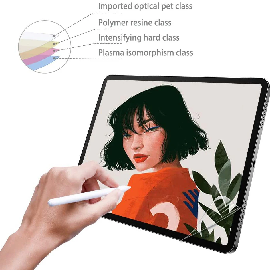 Бумага как Защита экрана для iPad Pro 12 9 11 10 5 7 Air 1 2 3 mini 4 матовая ПЭТ Антибликовая покраска пленка Apple