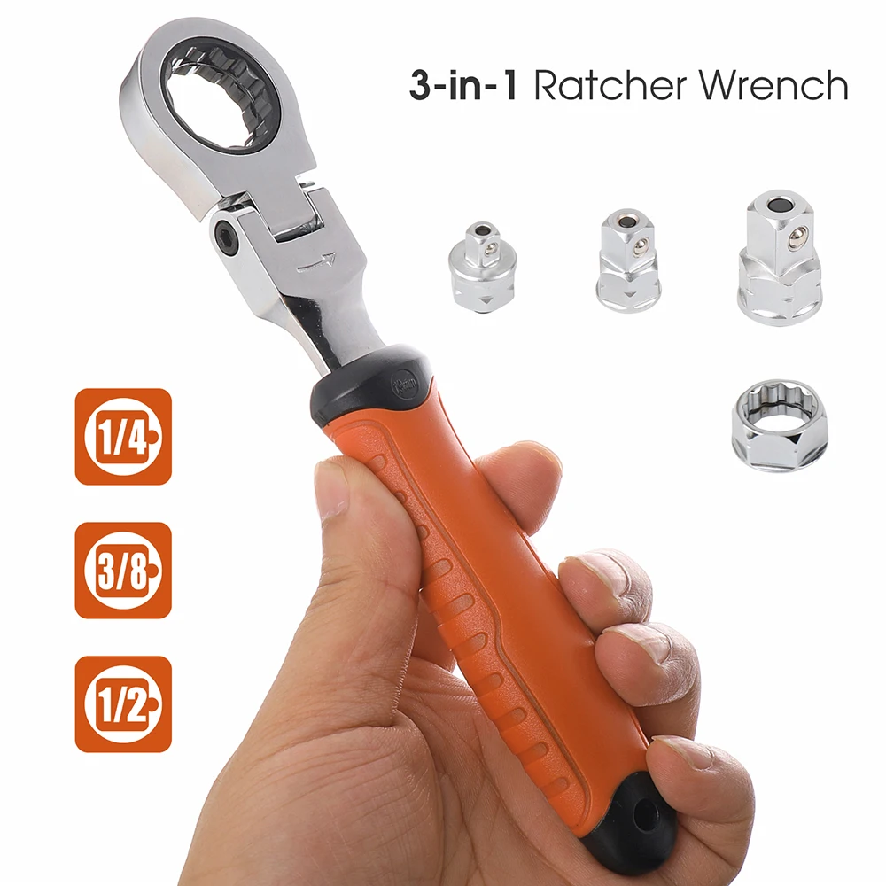 Adjustable Wrench Quick Multi-function Self-Adjusting Spanner 72 tooth ratchet wrench 1/4" 3/8" 1/2"
Adjustable Wrench Quick Multi-function Self-Adjusting Spanner 72 tooth ratchet wrench 1/4" 3/8" 1/2"
