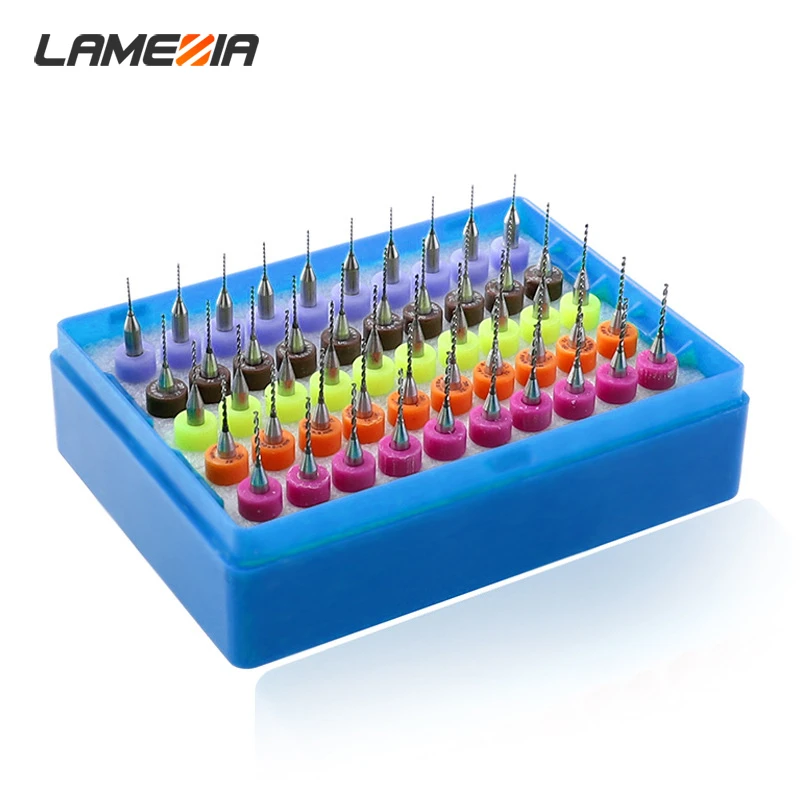 LAMEZIA 50 Pcs/set 0.5-0.9mm Carbide Drill Kit Micro Printed Circuit Board Drilling Straight Handle Twist Bit
LAMEZIA 50 Pcs/set 0.5-0.9mm Carbide Drill Kit Micro Printed Circuit Board Drilling Straight Handle Twist Bit