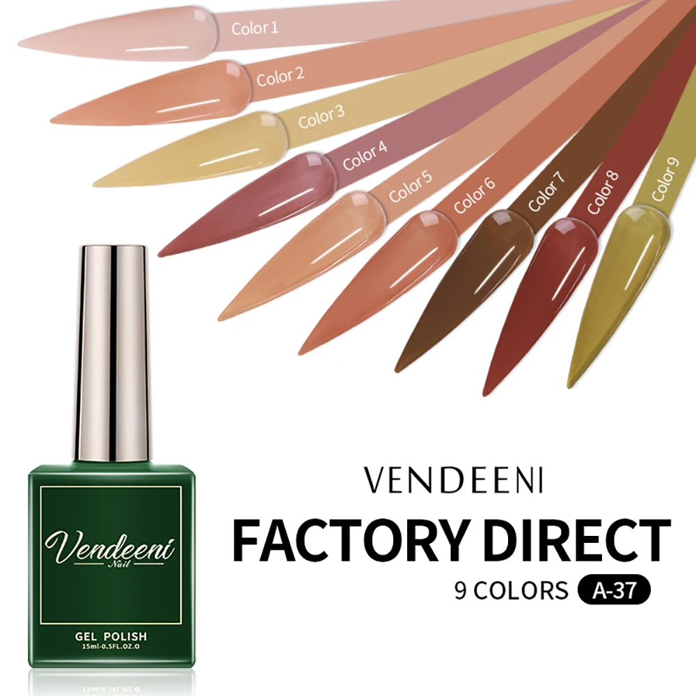 Vendeeni 15ml Gel Polish Varnish Pure Brown Series 9 Colors New UV Gel Semi Permanent Nail Polish for Nails Art Manicure
Vendeeni 15ml Gel Polish Varnish Pure Brown Series 9 Colors New UV Gel Semi Permanent Nail Polish for Nails Art Manicure