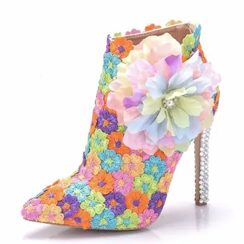 Women Boots High Heels Luxury Brand Spring Autumn Wedding Shoes Bridal Leather Full Flower Crystal Heeled Ladies Ankle Boots
Women Boots High Heels Luxury Brand Spring Autumn Wedding Shoes Bridal Leather Full Flower Crystal Heeled Ladies Ankle Boots