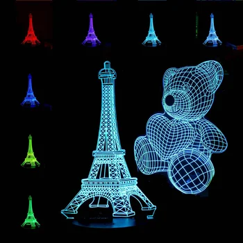 Baby Teddy Bear/Eiffel Tower 3D LED Night Light Acrylic Board Plate Home Room Decor Kids Toy Christmas Gift
Baby Teddy Bear/Eiffel Tower 3D LED Night Light Acrylic Board Plate Home Room Decor Kids Toy Christmas Gift