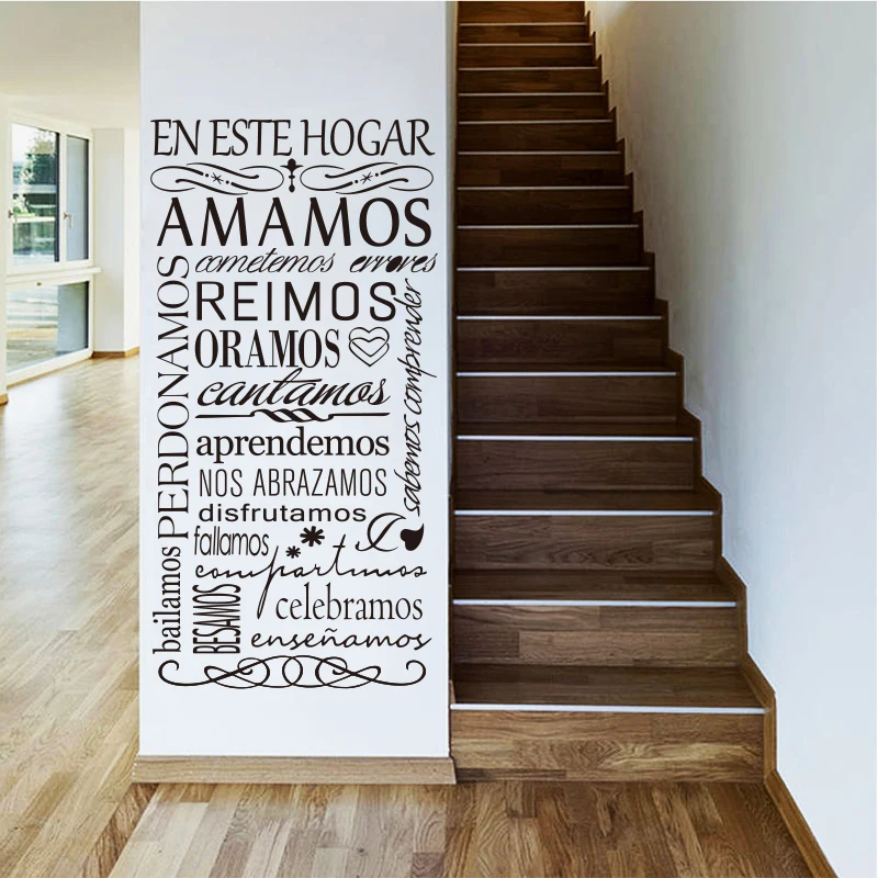 Фото Виниловая наклейка на стену испанский в этом доме настенная художественные обои