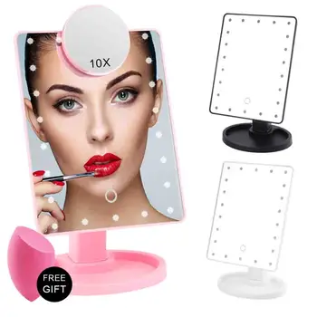 Makeup Mirror With 16/22 LED Lights Vanity Cosmetic Mirror Touch Screen Dimmer Flexible Magnifying Luxury Dual Power Adjustable
Makeup Mirror With 16/22 LED Lights Vanity Cosmetic Mirror Touch Screen Dimmer Flexible Magnifying Luxury Dual Power Adjustable