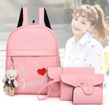 New Style Backpack Solid Color Lettered Fashion & Sports Backpack Different Size Bags Four-piece Set
New Style Backpack Solid Color Lettered Fashion & Sports Backpack Different Size Bags Four-piece Set