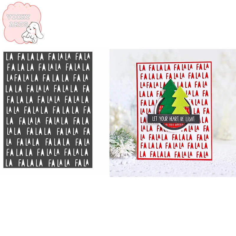 

Rectangle Frame FA LA LA Christmas Metal Cutting Dies Scrapbook For Card Album Make DIY Crafts Stencil New Die Cut 2020