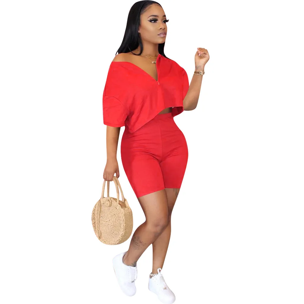 Female Clothing Two Piece Set Women Crop Top New Summer Temperament Harajuku Solid Color Leak Navel Jacket Shorts Street Style
Female Clothing Two Piece Set Women Crop Top New Summer Temperament Harajuku Solid Color Leak Navel Jacket Shorts Street Style