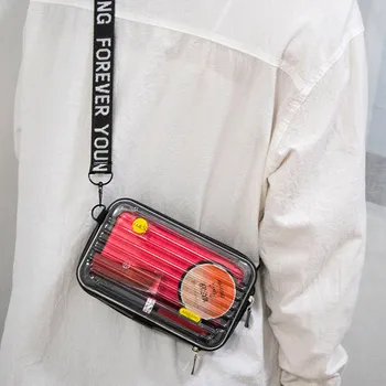 LOVEVOOK Crossbody Bags PVC Bag with Net Fashion Handbag Female Make up Bag Mini Suitcase Transparent for Travel for Women Solid 
LOVEVOOK Crossbody Bags PVC Bag with Net Fashion Handbag Female Make up Bag Mini Suitcase Transparent for Travel for Women Solid