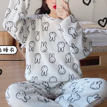 Pajama Set Women 2020 New Winter Plush Cartoon Rabbit Print Pattern Home Clothes Loungewear
Pajama Set Women 2020 New Winter Plush Cartoon Rabbit Print Pattern Home Clothes Loungewear