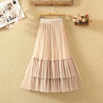 edition of new fund of 2019 autumn winters is tall waist show thin joker pleated nets yarn cake skirt long skirts veil
edition of new fund of 2019 autumn winters is tall waist show thin joker pleated nets yarn cake skirt long skirts veil