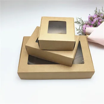 24pcs Paper Soap Box Kraft paper Christmas gift box package with clear pvc window candy favors arts&krafts display Kraft box
24pcs Paper Soap Box Kraft paper Christmas gift box package with clear pvc window candy favors arts&krafts display Kraft box